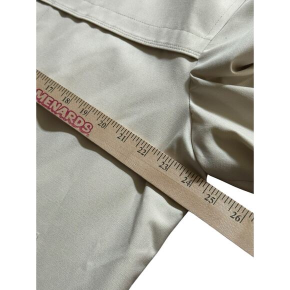 London Fog Brown Khaki Trench Coat Size 44R Hidden Buttons Career Jacket READ - Picture 4 of 8